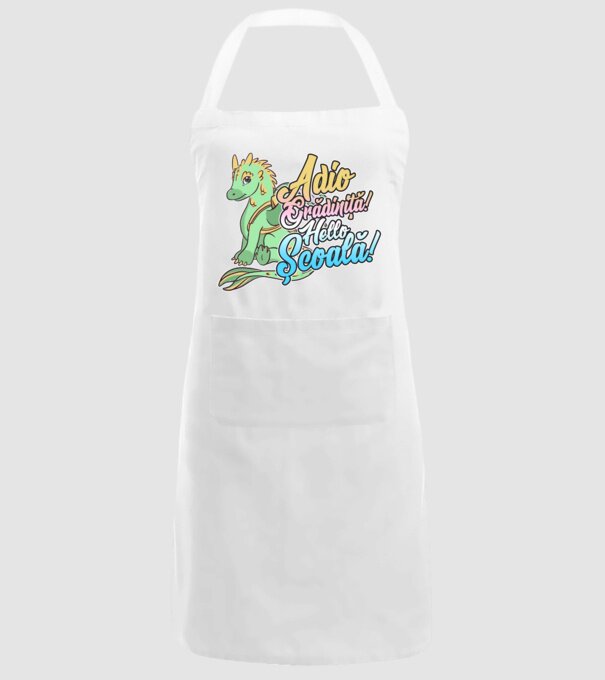 Adio grădiniță! Hello școală! model alb pe tricou