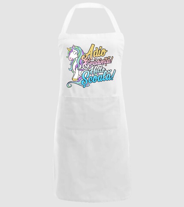 Adio grădiniță! Hello școală! model alb pe tricou