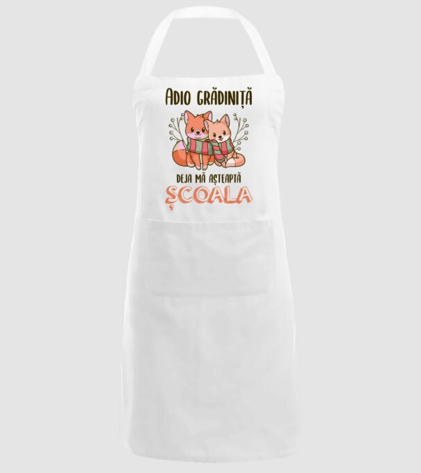 Adio grădiniță, deja mă așteaptă școala model alb pe tricou