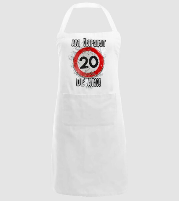 Am împlinit 20 de ani! model alb pe tricou