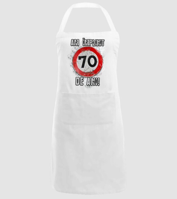 Am împlinit 70 de ani! model alb pe tricou