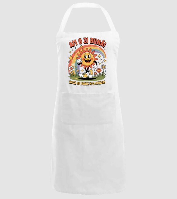 Am o zi bună! model alb pe tricou
