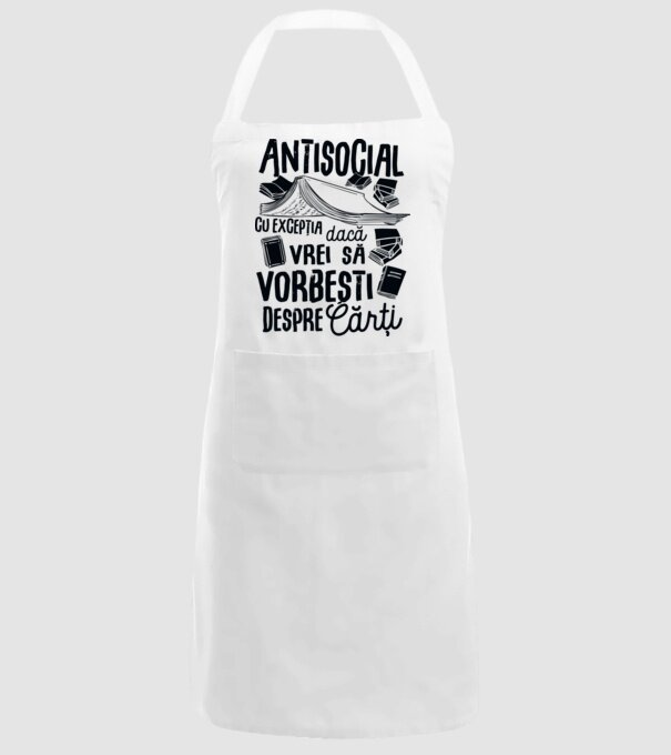Antisocial, cu excepția dacă vrei să vorbești despre cărți-01 model alb pe tricou