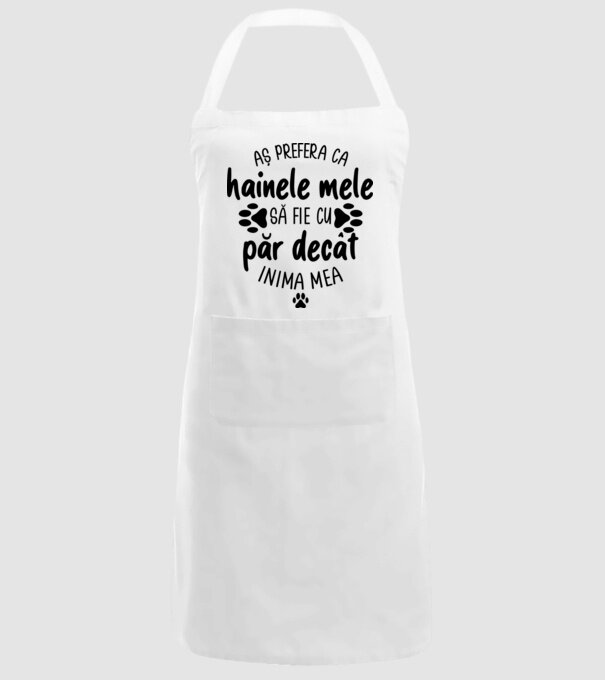 Aș prefera ca hainele mele să fie cu păr decât inima mea model alb pe tricou