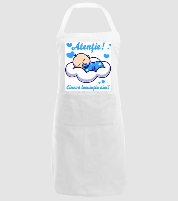 Atenție! Cineva locuiește aici! model alb pe tricou