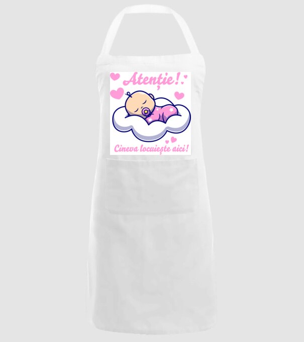 Atenție! Cineva locuiește aici! model alb pe tricou