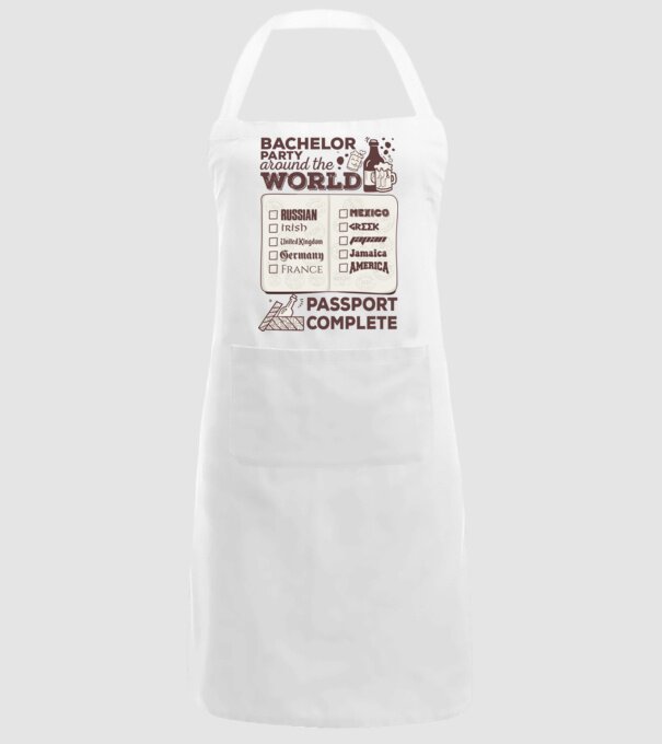 Bachelor Party World tour model alb pe tricou