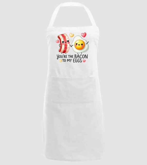 Bacon to my Eggs model alb pe tricou
