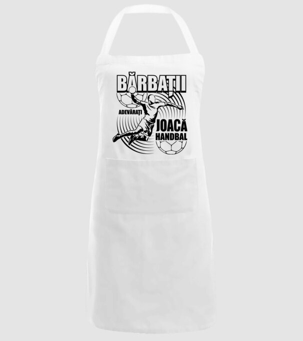 Bărbații adevărați joacă handbal model alb pe tricou