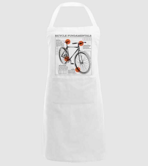 Bicycle fundamentals model alb pe tricou