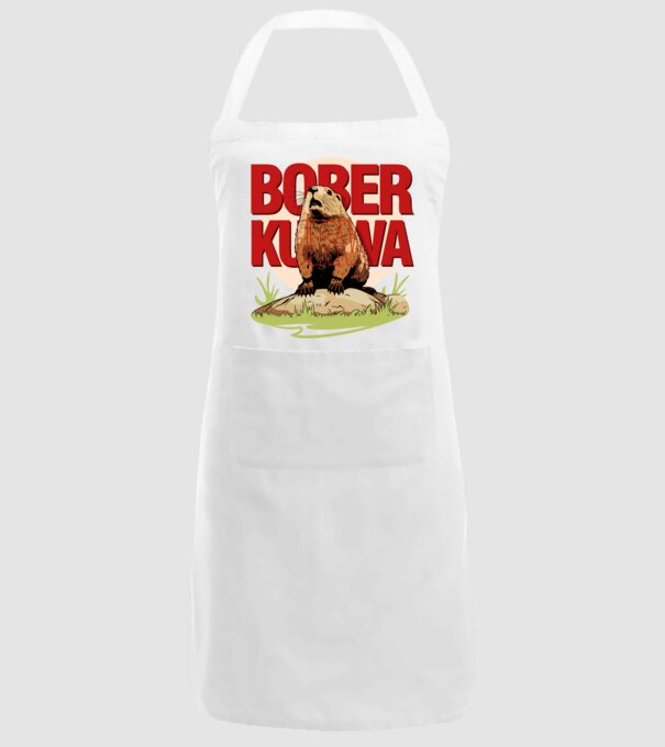 BOBER model alb pe tricou