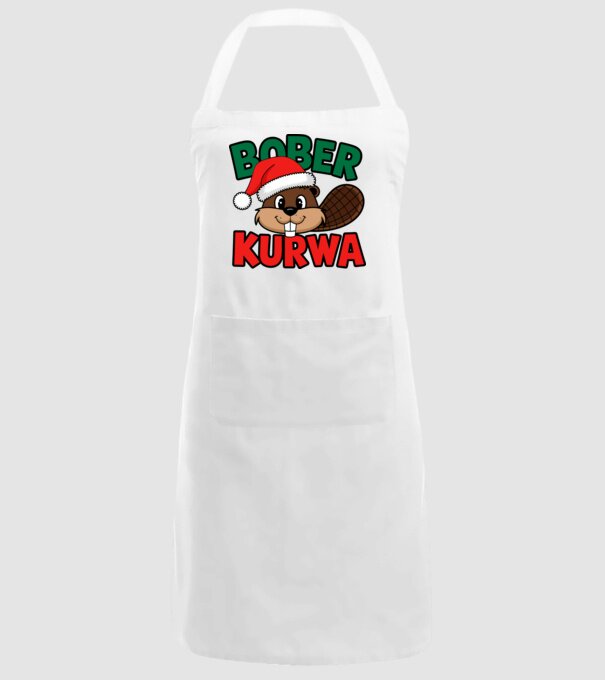 Bober kurwa xmas model alb pe tricou