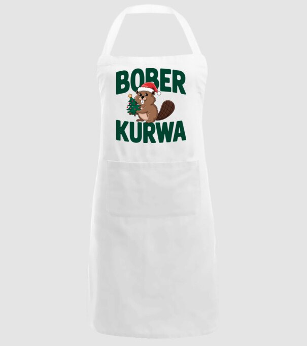 Bober kurwa xmas model alb pe tricou
