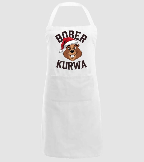 Bober kurwa xmas model alb pe tricou