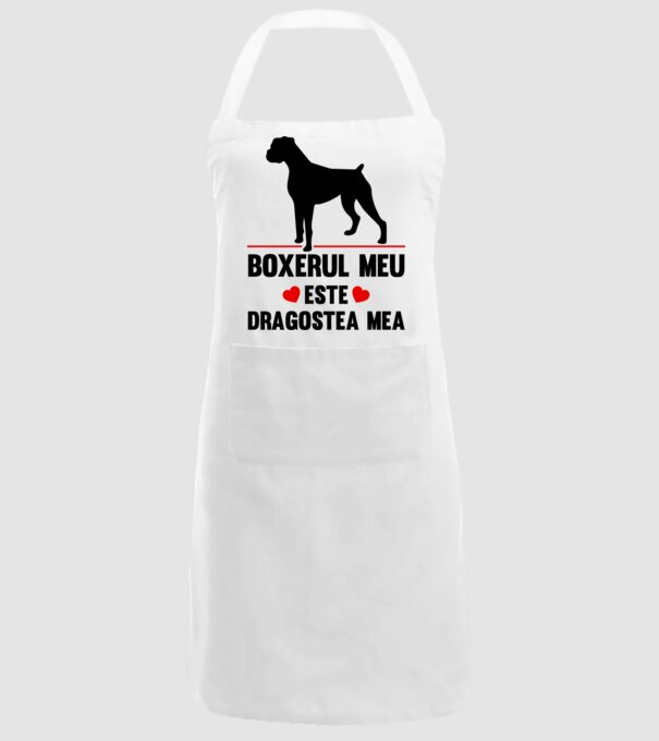 boxerul meu este dragostea mea model alb pe tricou