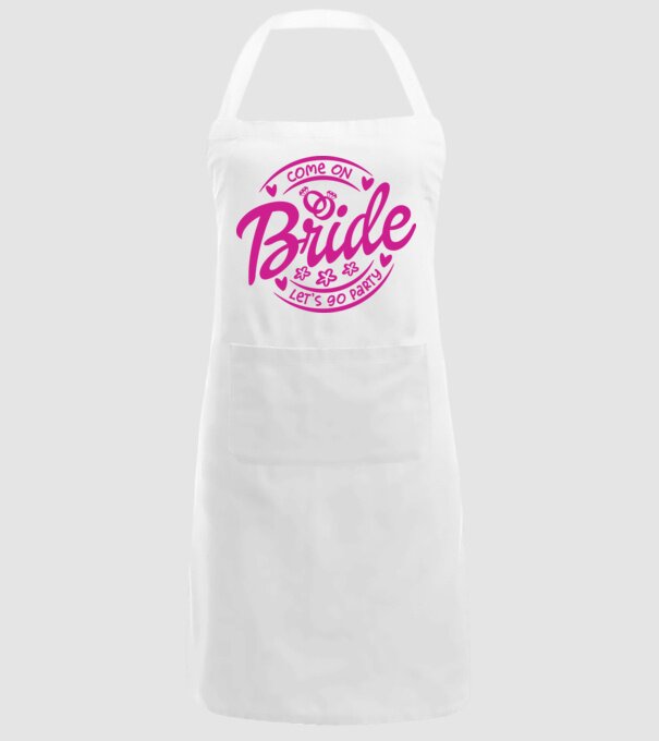 Bride Barbie lets go party model alb pe tricou