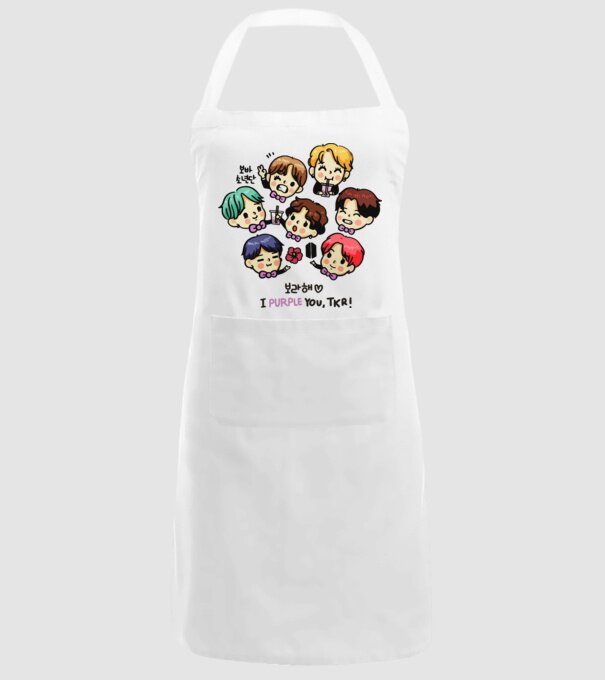 BTS chibi model alb pe tricou