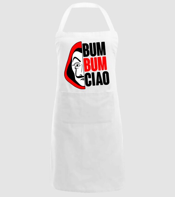 bumbum ciao money heist model alb pe tricou