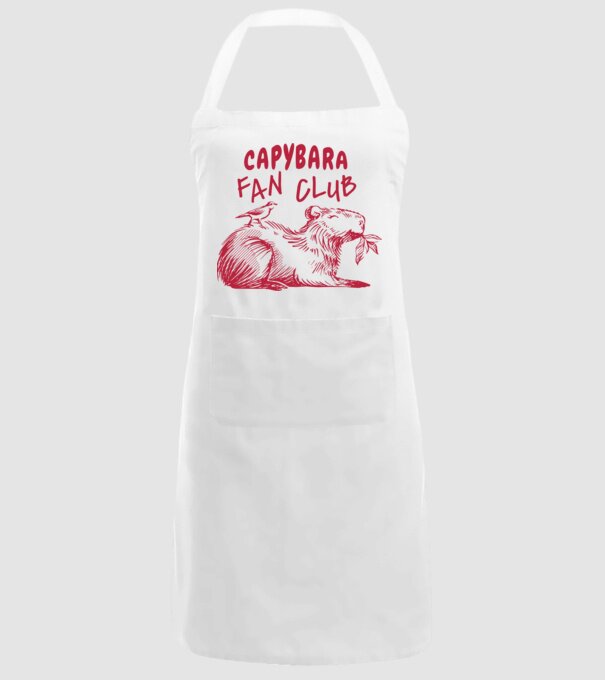 Capybara fan club model alb pe tricou