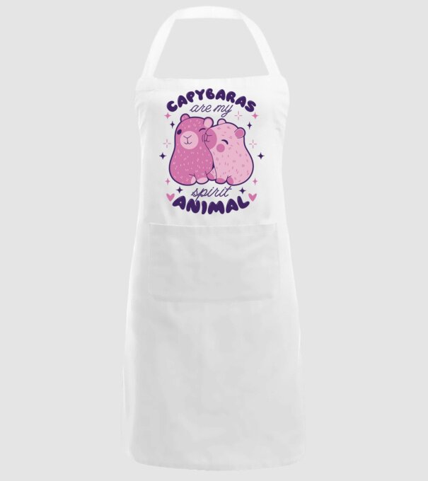 Capybaras are my spirit animal model alb pe tricou