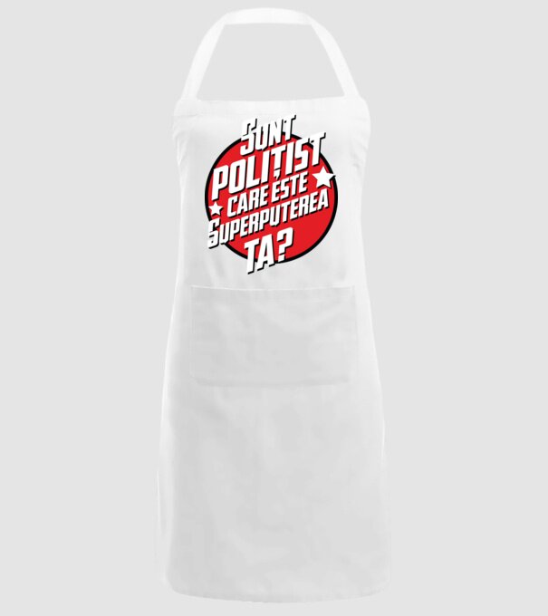 sunt polițist, care este superputerea ta? model alb pe tricou