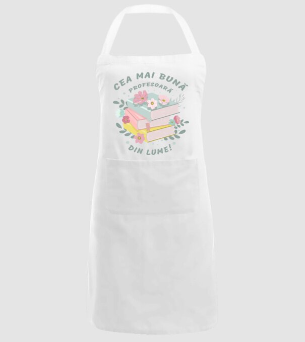 Cea mai bună profesoară din lume model alb pe tricou