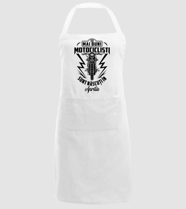Cei mai buni motocicliști sunt născuți în Aprilie model alb pe tricou