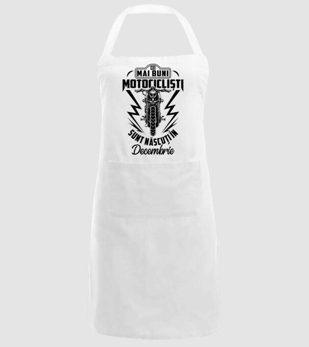 Cei mai buni motocicliști sunt născuți în Decembrie model alb pe tricou