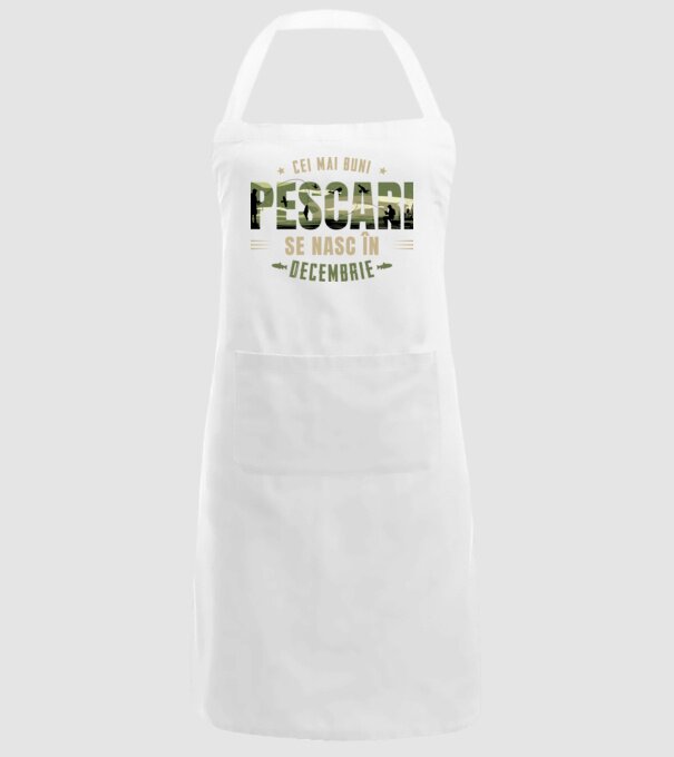 Cei mai buni pescari se nasc în decembrie model alb pe tricou