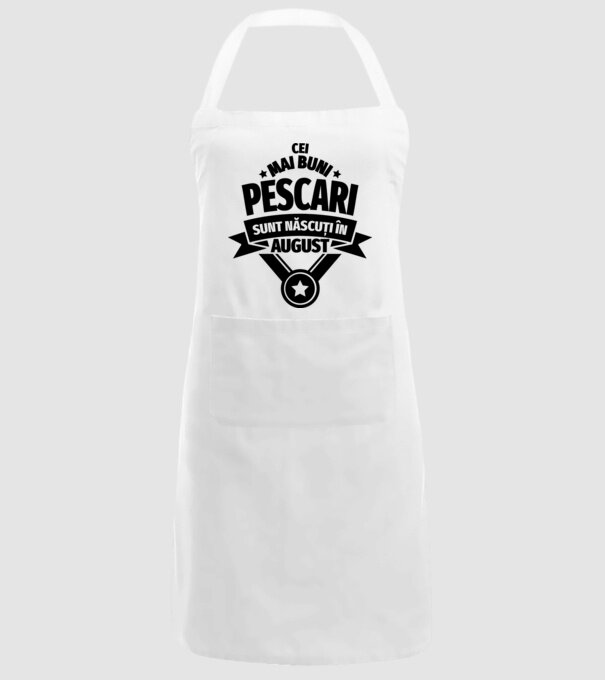 Cei mai buni pescari sunt născuți în august model alb pe tricou