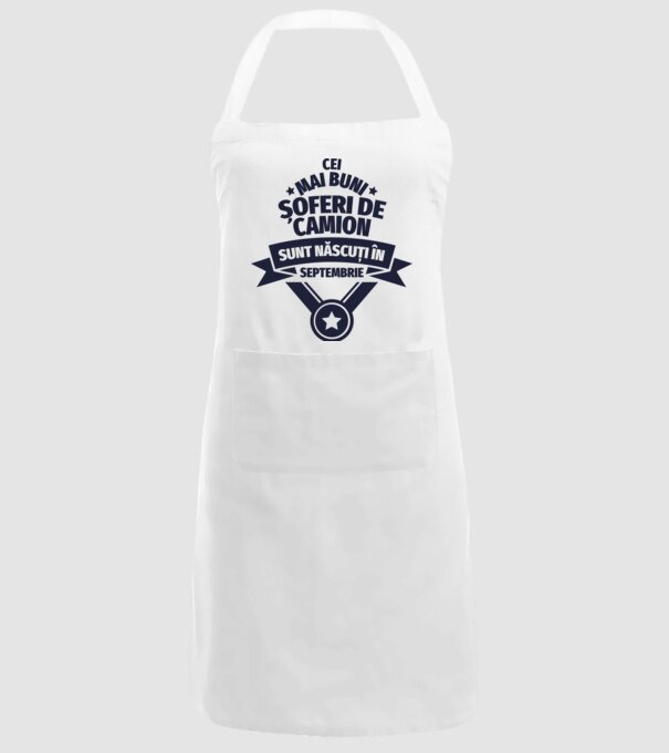 Cei mai buni șoferi de camion sunt născuți în Septembrie model alb pe tricou