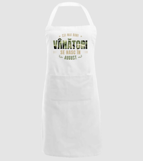 Cei mai buni vânători se nasc în august model alb pe tricou