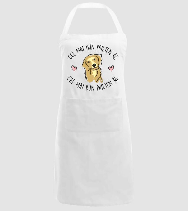 Cel mai bun prieten al meu este un golden retriever model alb pe tricou