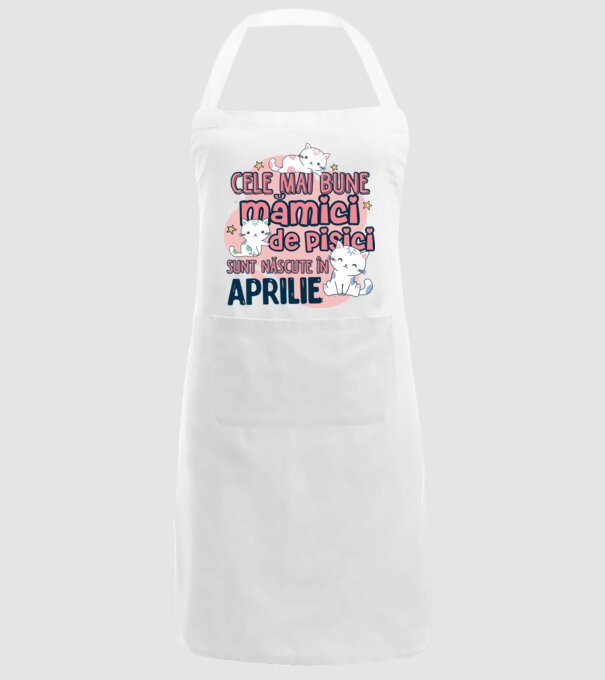 Cele mai bune mămici de pisici Aprilie model alb pe tricou