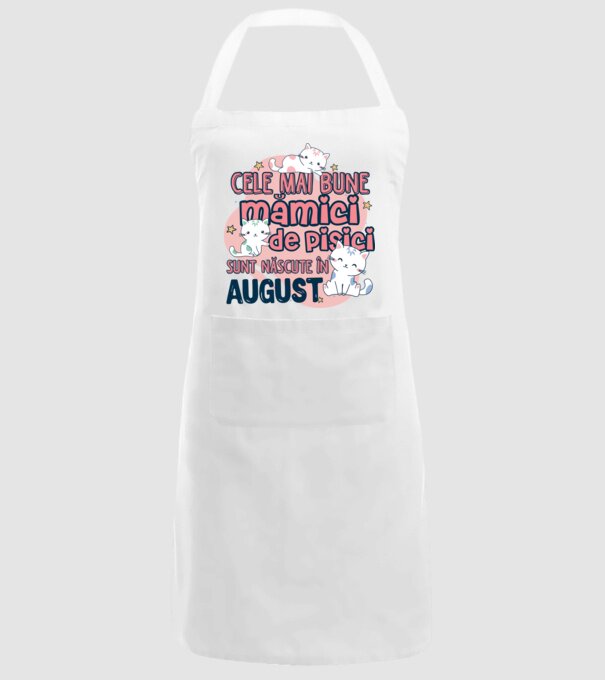 Cele mai bune mămici de pisici August model alb pe tricou