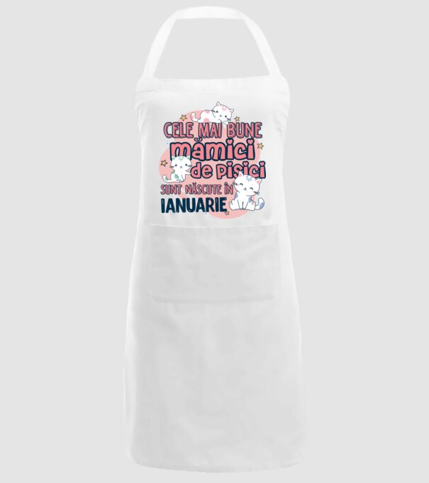 Cele mai bune mămici de pisici ianuarie model alb pe tricou