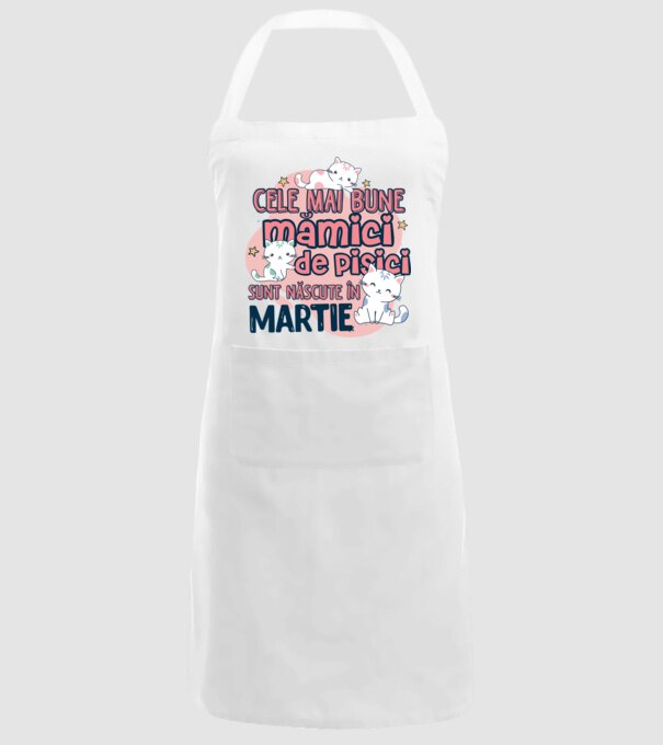 Cele mai bune mămici de pisici Martie model alb pe tricou