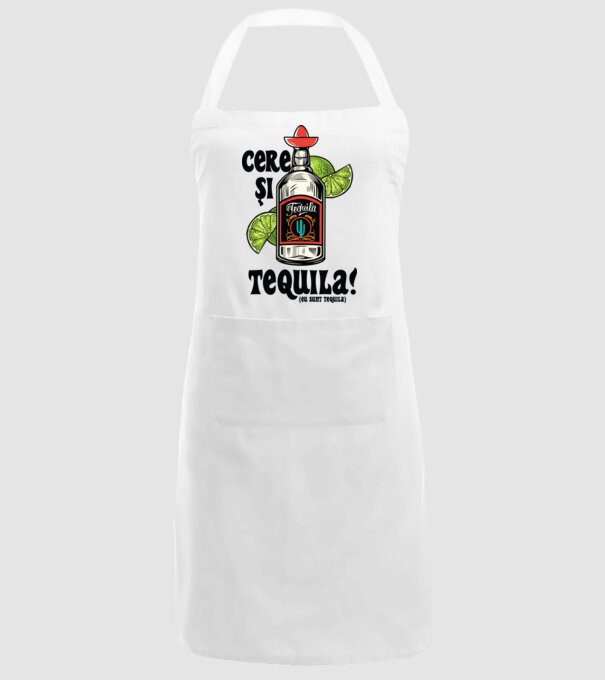 cere și tequila! (eu sunt tequila) model alb pe tricou