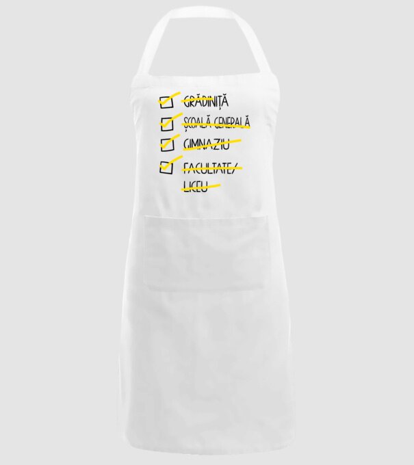Cheklist educație - Facultate alb model alb pe tricou