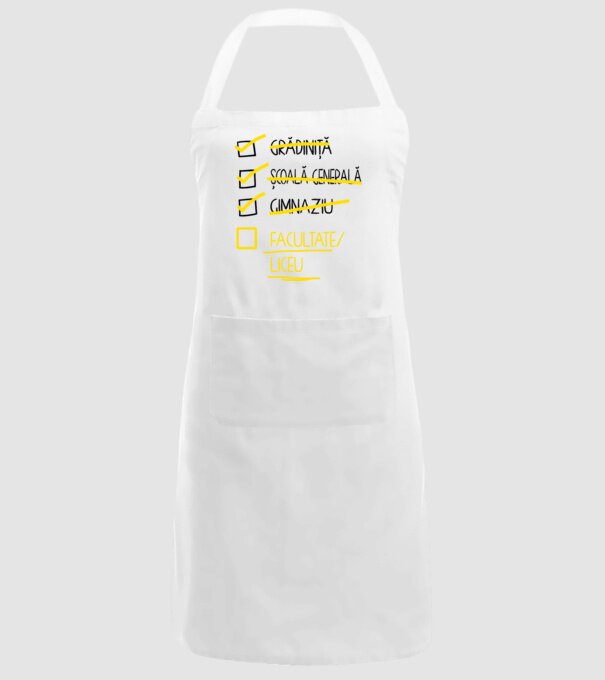 Cheklist educație - Gimnaziu alb model alb pe tricou