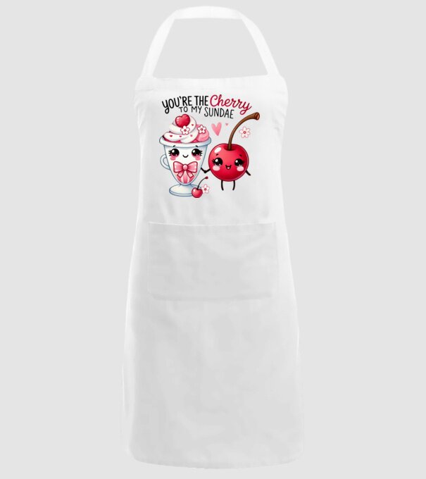 Cherry to my Sunday model alb pe tricou