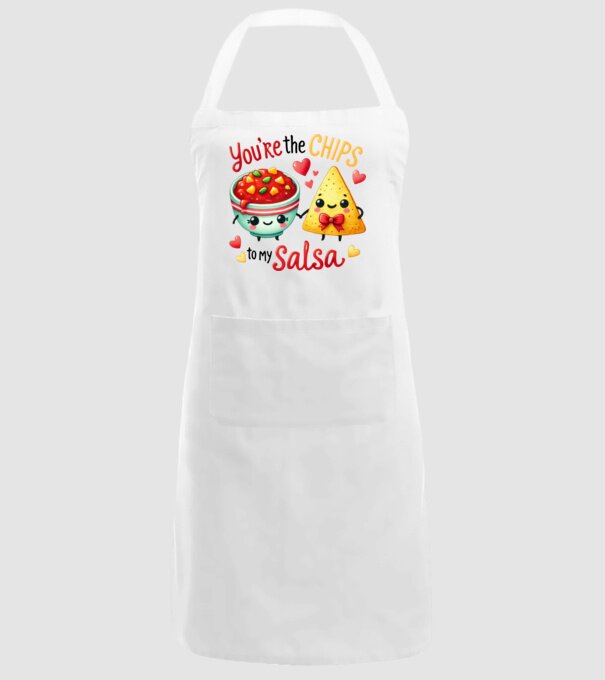Chips to my Salsa model alb pe tricou