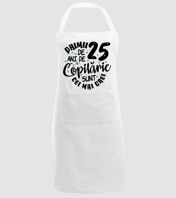 Copilărie 25 de ani model alb pe tricou