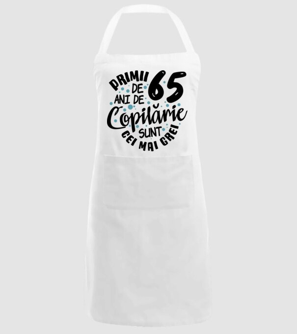 Copilărie 65 de ani model alb pe tricou