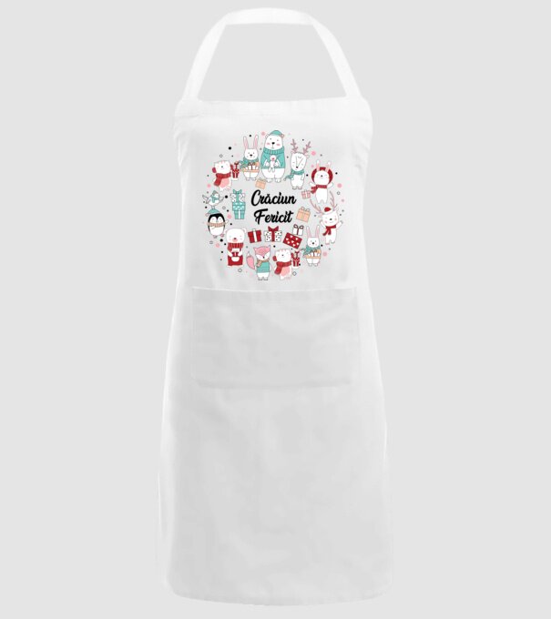 Crăciun Fericit model alb pe tricou