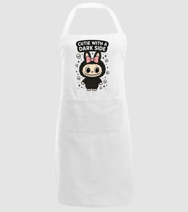 Cutie with a dark side model alb pe tricou
