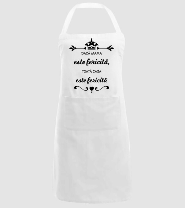 dacă mama este fericită, toată casa este fericită model alb pe tricou