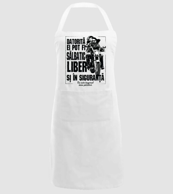 datorită lui pot fi sălbatică, liberă și în siguranță - el este îngerul meu păzitor model alb pe tricou
