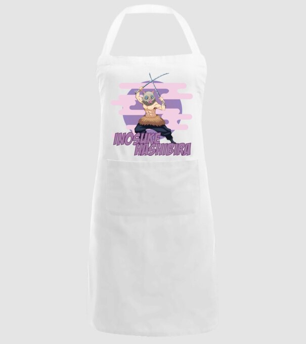 Demon Slayer Inosuke model alb pe tricou