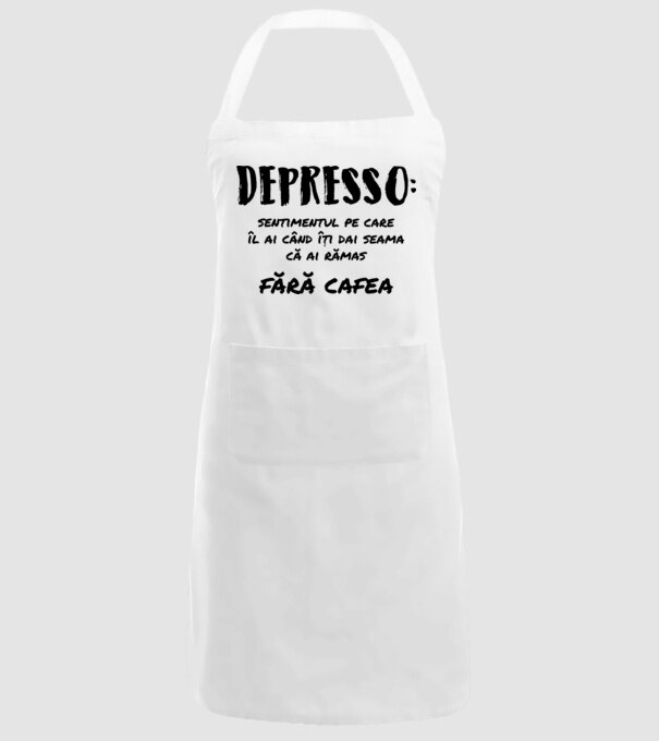 depresie: sentimentul pe care îl ai când îți dai seama că ai rămas fără cafea model alb pe tricou